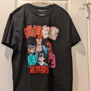 Yu Yu Hakusho Anime Graphic T-Shirt XL Black Funimation Manga Tee